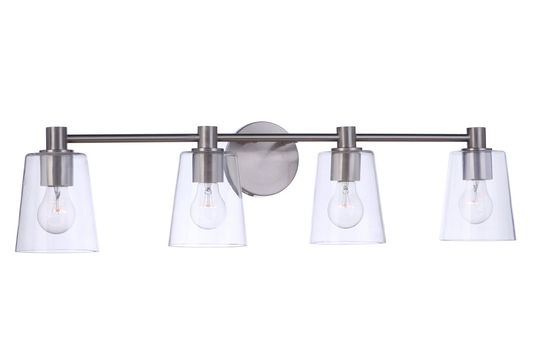 Craftmade 12633BNK4 Four Light Vanity, Brushed Polished Nickel