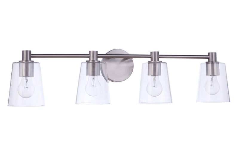 Craftmade 12633BNK4 Four Light Vanity, Brushed Polished Nickel
