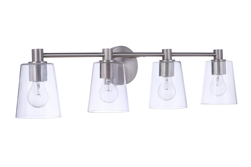 Craftmade 12633BNK4 Four Light Vanity, Brushed Polished Nickel