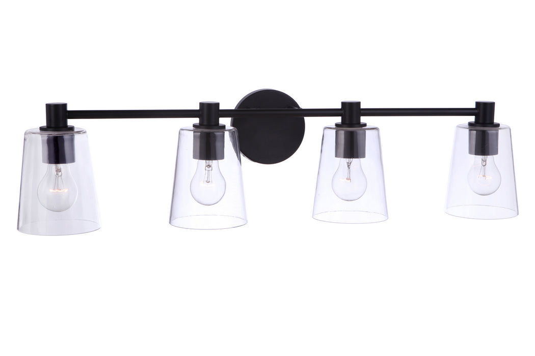 Craftmade 12633FB4 Four Light Vanity, Flat Black