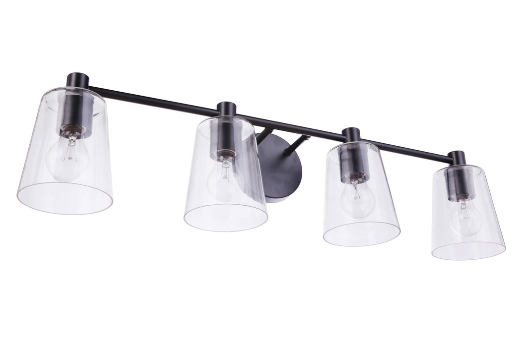 Craftmade 12633FB4 Four Light Vanity, Flat Black
