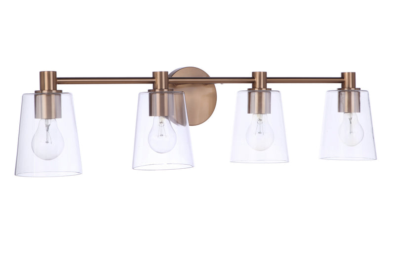 Craftmade 12633SB4 Four Light Vanity, Satin Brass