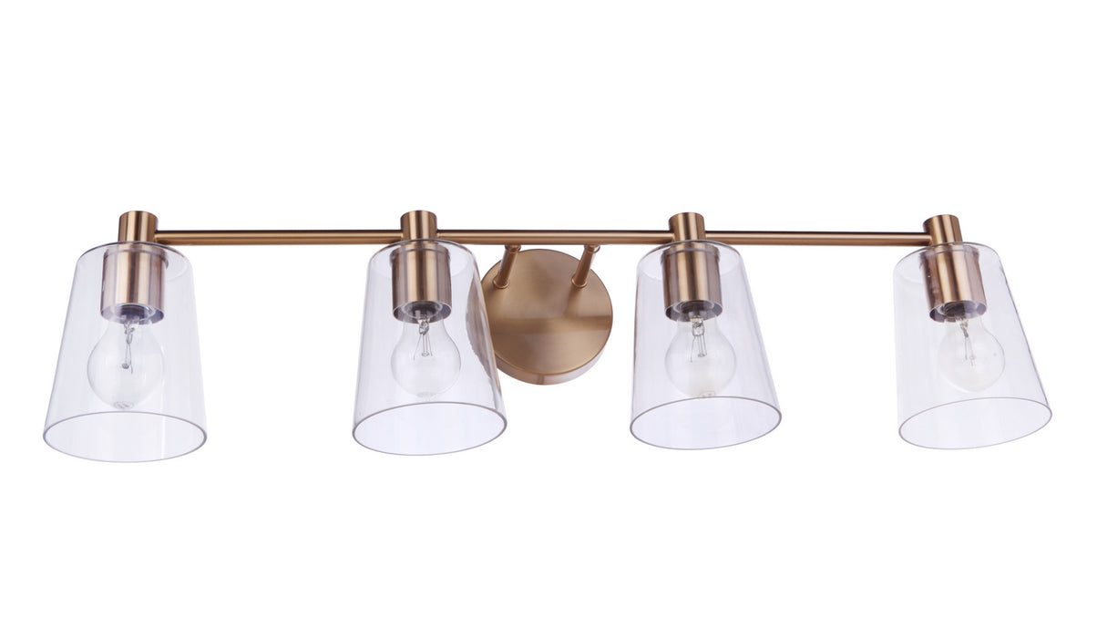 Craftmade 12633SB4 Four Light Vanity, Satin Brass