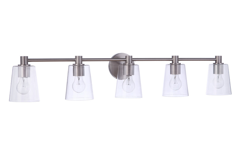Craftmade 12642BNK5 Five Light Vanity, Brushed Polished Nickel