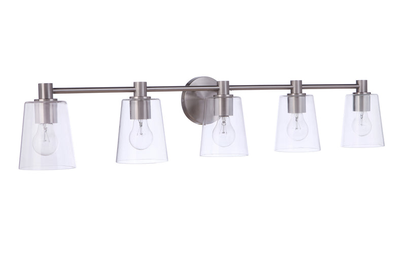 Craftmade 12642BNK5 Five Light Vanity, Brushed Polished Nickel