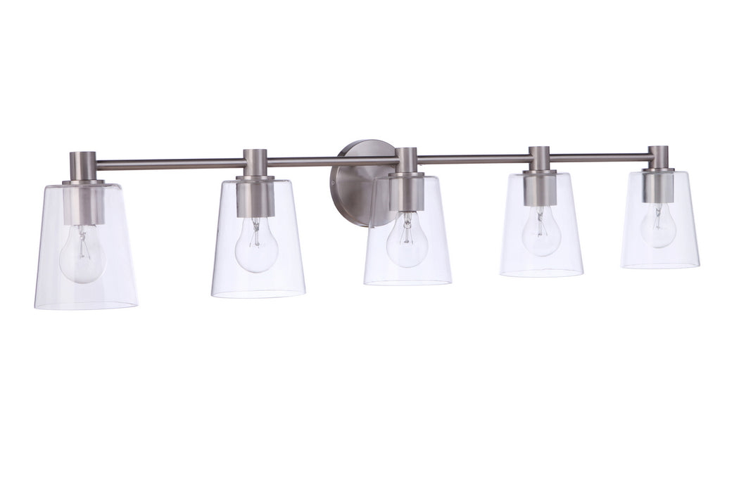 Craftmade 12642BNK5 Five Light Vanity, Brushed Polished Nickel