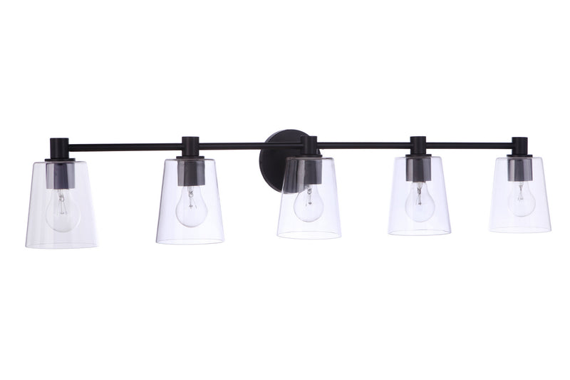 Craftmade 12642FB5 Five Light Vanity, Flat Black