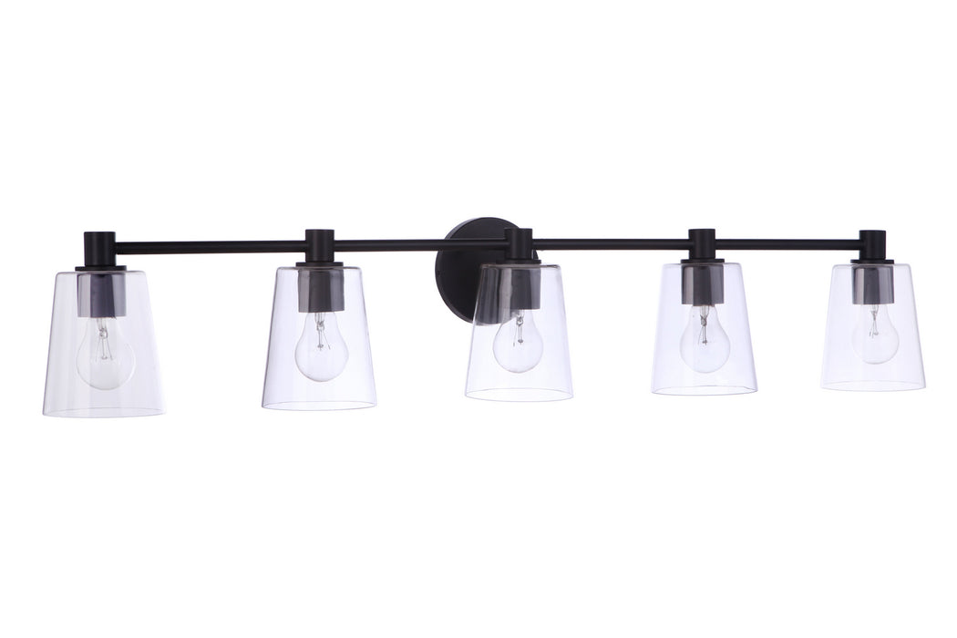 Craftmade 12642FB5 Five Light Vanity, Flat Black