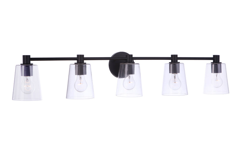 Craftmade 12642FB5 Five Light Vanity, Flat Black