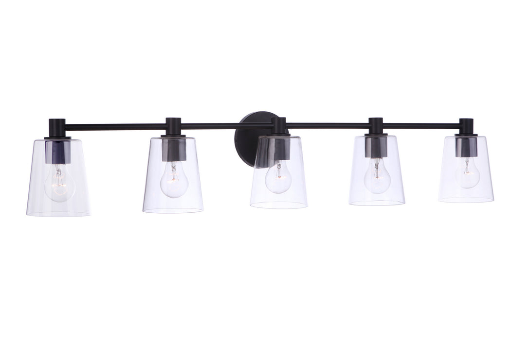 Craftmade 12642FB5 Five Light Vanity, Flat Black