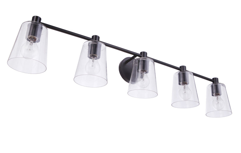 Craftmade 12642FB5 Five Light Vanity, Flat Black