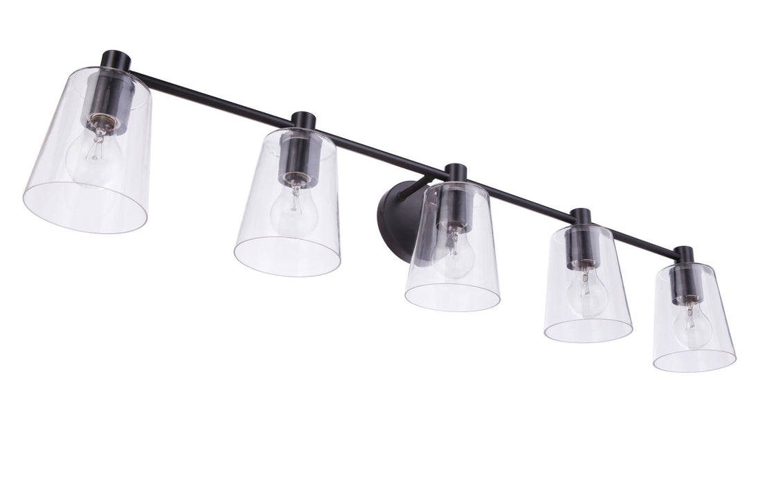 Craftmade 12642FB5 Five Light Vanity, Flat Black