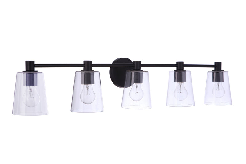 Craftmade 12642FB5 Five Light Vanity, Flat Black