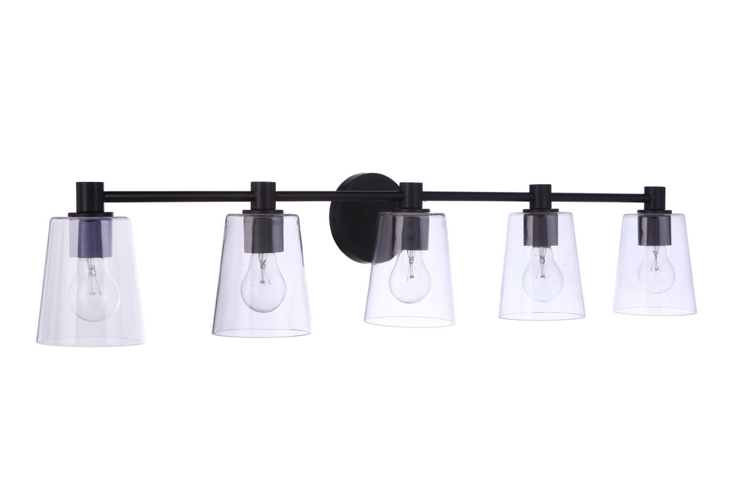 Craftmade 12642FB5 Five Light Vanity, Flat Black