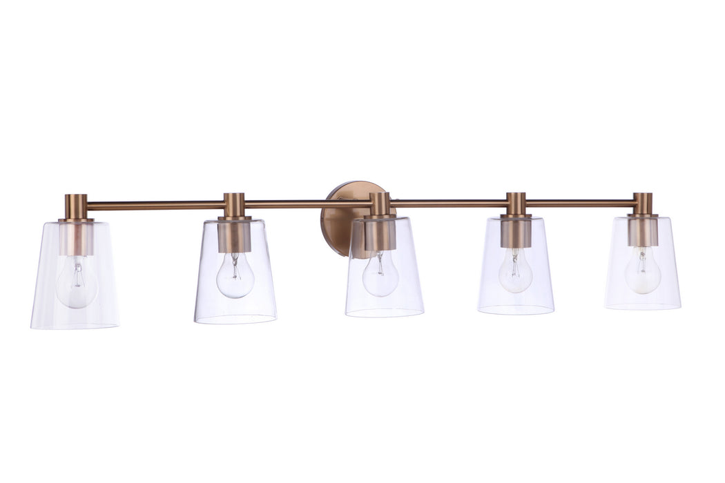 Craftmade 12642SB5 Five Light Vanity, Satin Brass