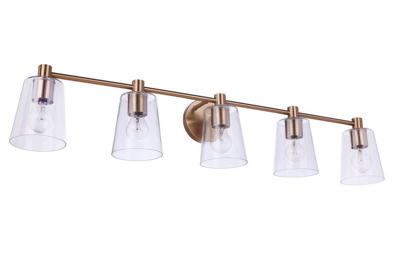 Craftmade 12642SB5 Five Light Vanity, Satin Brass
