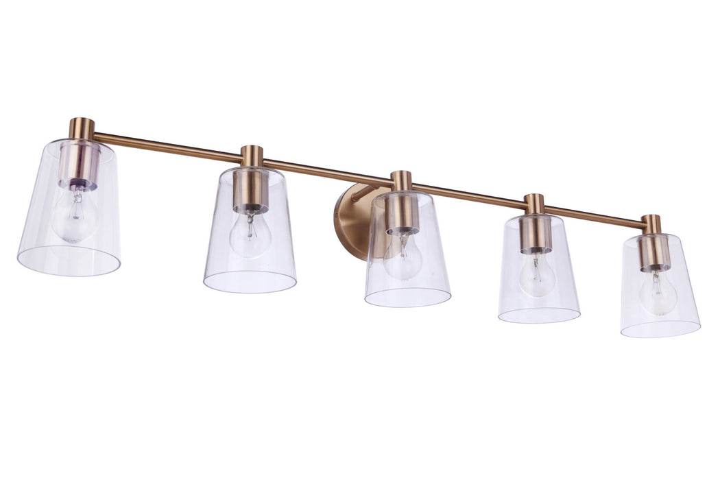 Craftmade 12642SB5 Five Light Vanity, Satin Brass
