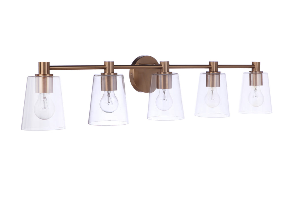 Craftmade 12642SB5 Five Light Vanity, Satin Brass