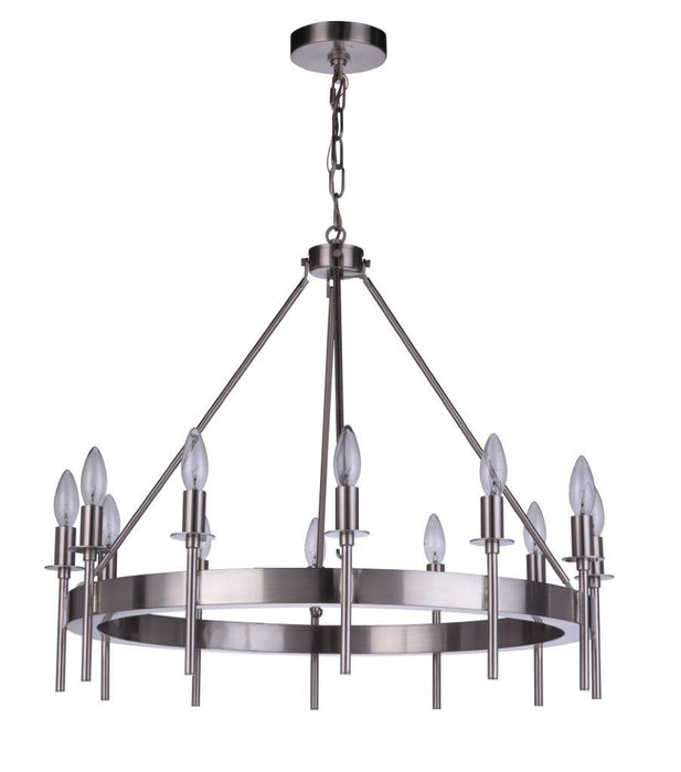 Craftmade 54312-BNK 12 Light Chandelier, Brushed Polished Nickel