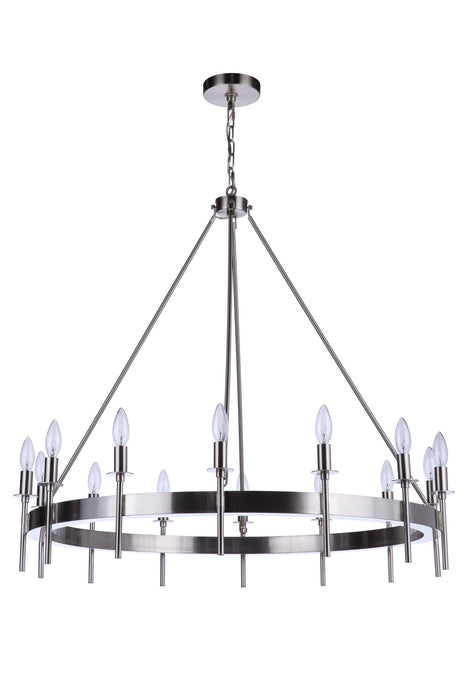 Craftmade 54314-BNK 14 Light Chandelier, Brushed Polished Nickel