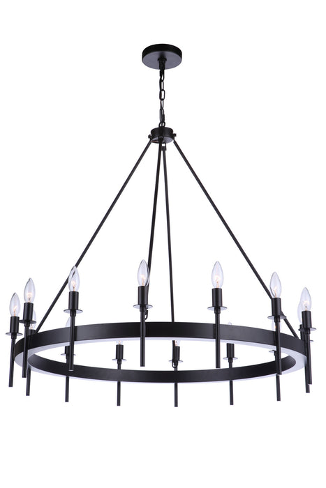 Craftmade 54314-FB 14 Light Chandelier, Flat Black