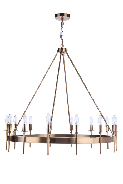 Craftmade 54314-SB 14 Light Chandelier, Satin Brass