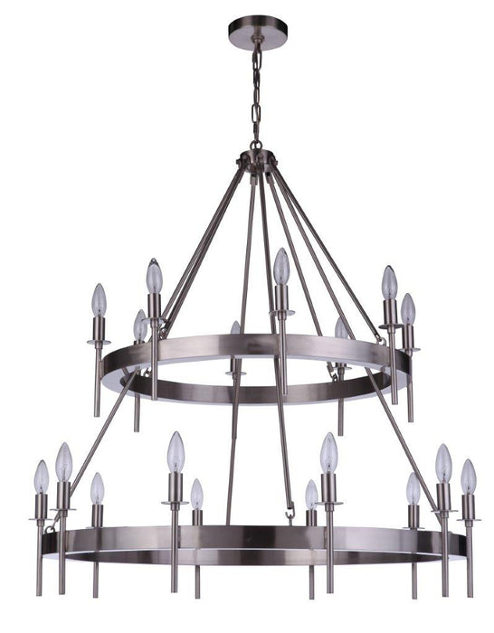 Craftmade 54318-BNK 18 Light Chandelier, Brushed Polished Nickel