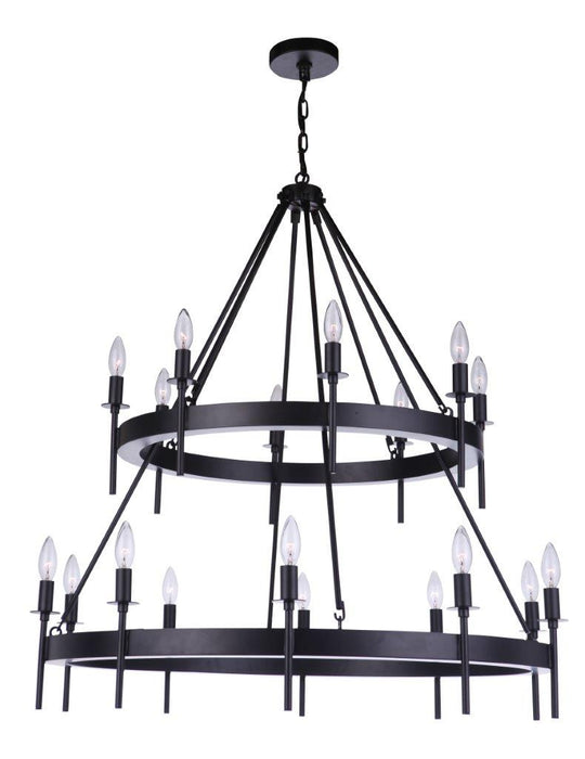 Craftmade 54318-FB 18 Light Chandelier, Flat Black