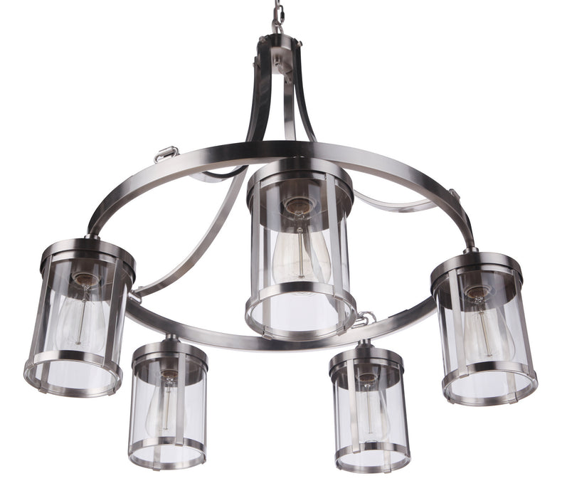 Craftmade 55325-BNK Five Light Chandelier, Brushed Polished Nickel