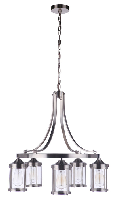 Craftmade 55325-BNK Five Light Chandelier, Brushed Polished Nickel