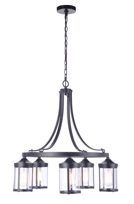 Craftmade 55325-FB Five Light Chandelier, Flat Black