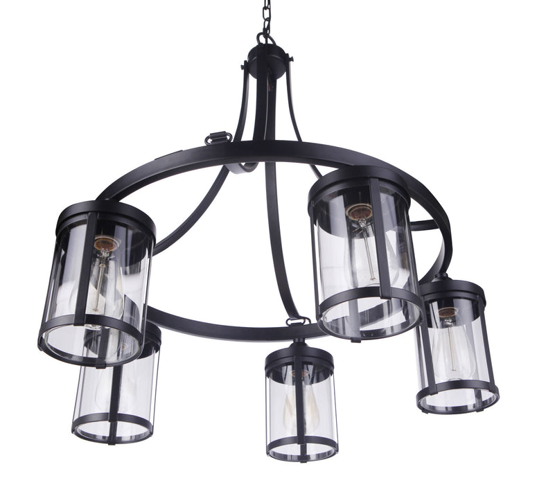 Craftmade 55325-FB Five Light Chandelier, Flat Black