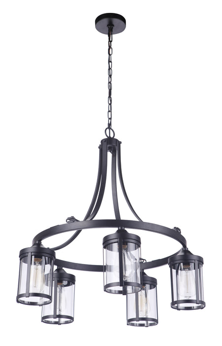 Craftmade 55325-FB Five Light Chandelier, Flat Black