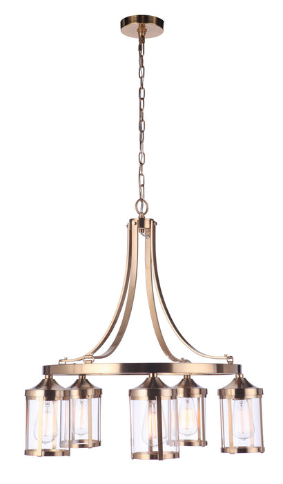 Craftmade 55325-SB Five Light Chandelier, Satin Brass