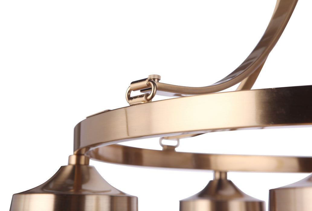 Craftmade 55325-SB Five Light Chandelier, Satin Brass