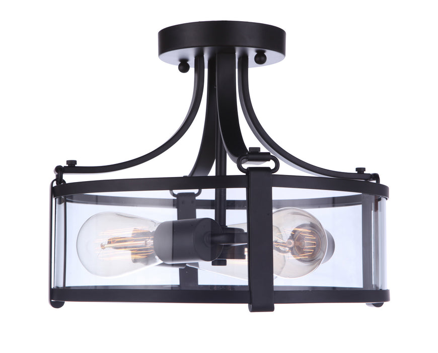 Craftmade 55353-FB Three Light Semi Flush Mount, Flat Black