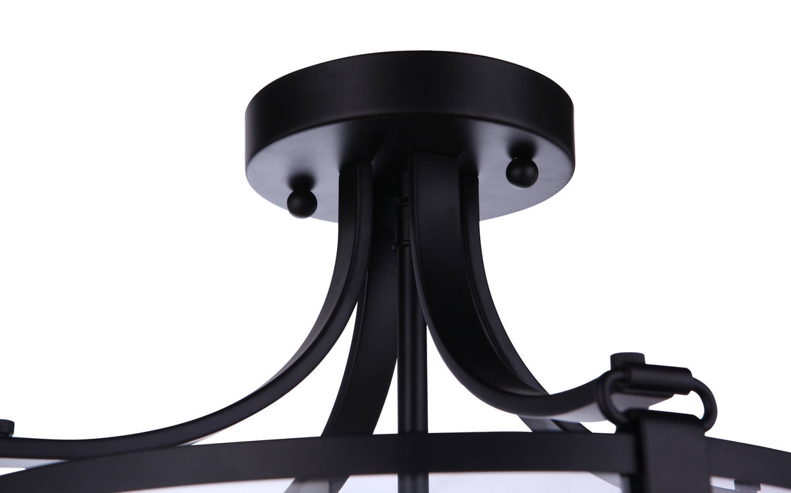 Craftmade 55353-FB Three Light Semi Flush Mount, Flat Black