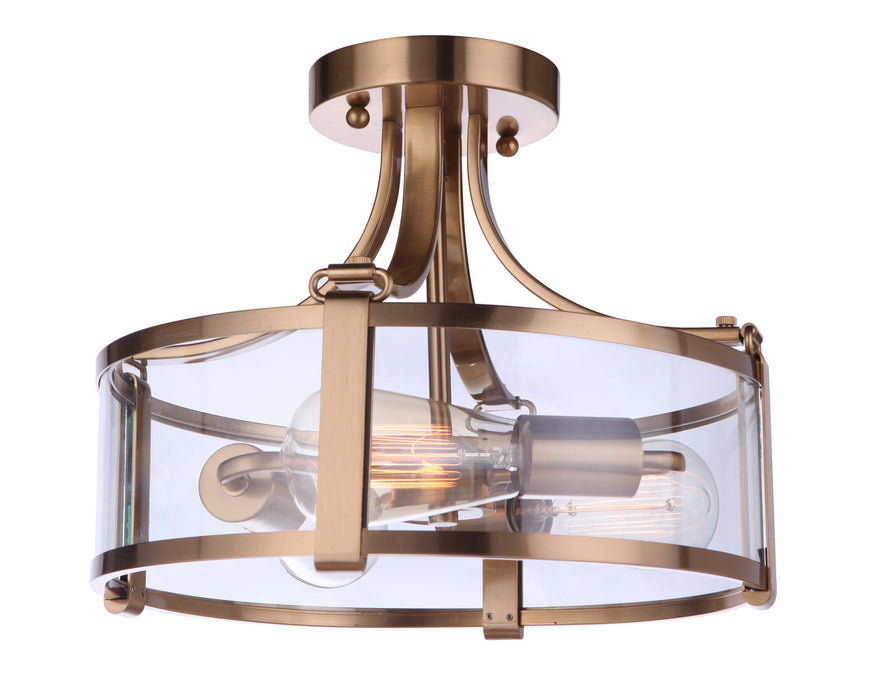 Craftmade 55353-SB Three Light Semi Flush Mount, Satin Brass