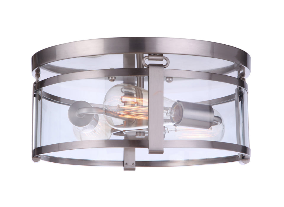 Craftmade 55383-BNK Three Light Flushmount, Brushed Polished Nickel