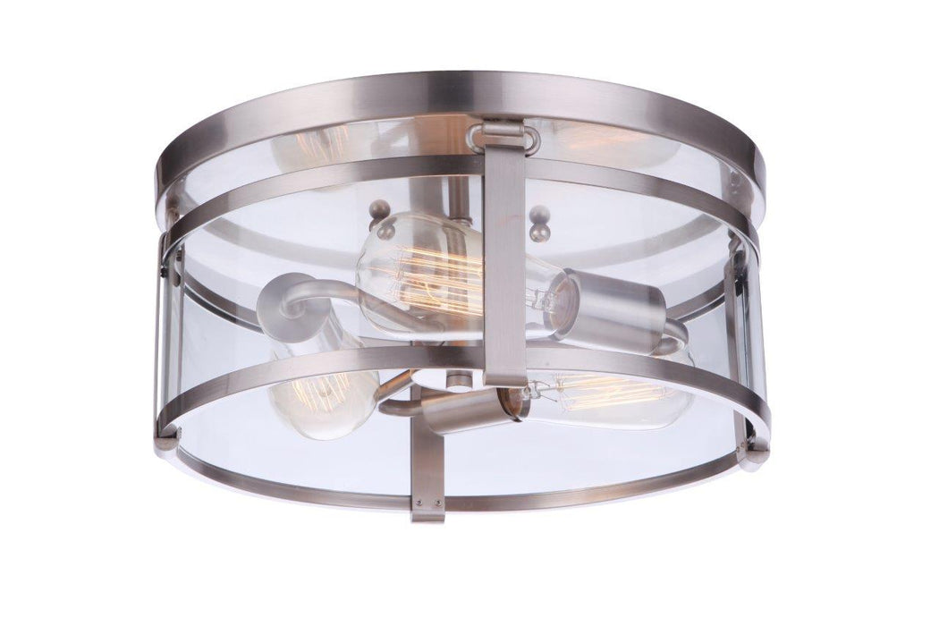 Craftmade 55383-BNK Three Light Flushmount, Brushed Polished Nickel