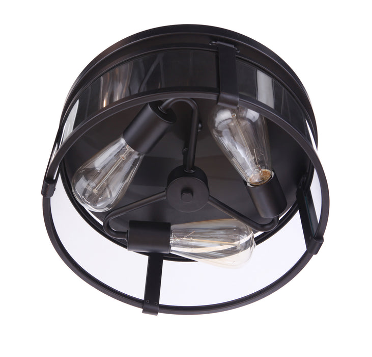 Craftmade 55383-FB Three Light Flushmount, Flat Black