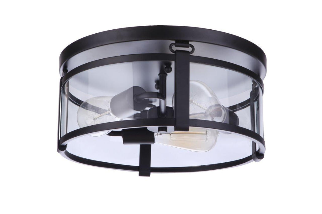 Craftmade 55383-FB Three Light Flushmount, Flat Black