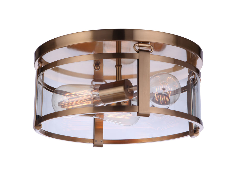 Craftmade 55383-SB Three Light Flushmount, Satin Brass