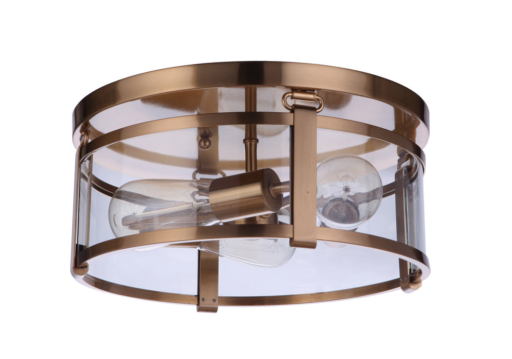 Craftmade 55383-SB Three Light Flushmount, Satin Brass
