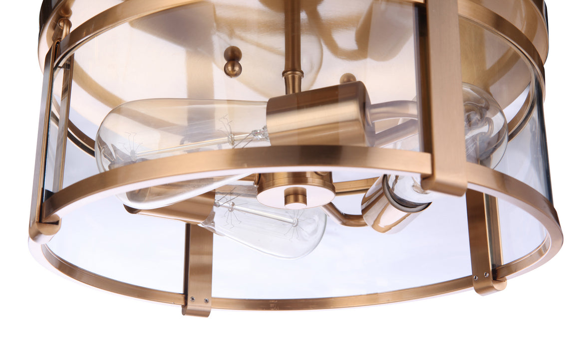 Craftmade 55383-SB Three Light Flushmount, Satin Brass