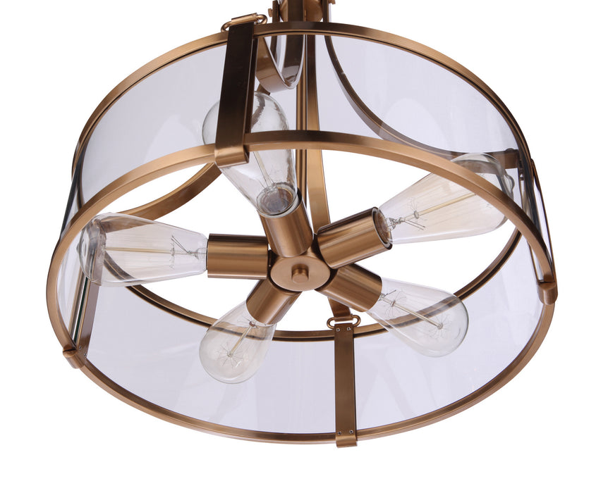 Craftmade 55395-SB Five Light Pendant, Satin Brass
