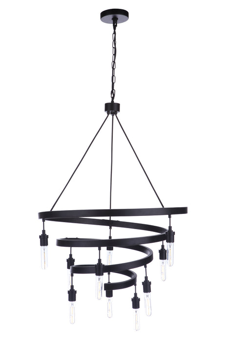 Craftmade 55410-FB Ten Light Chandelier, Flat Black