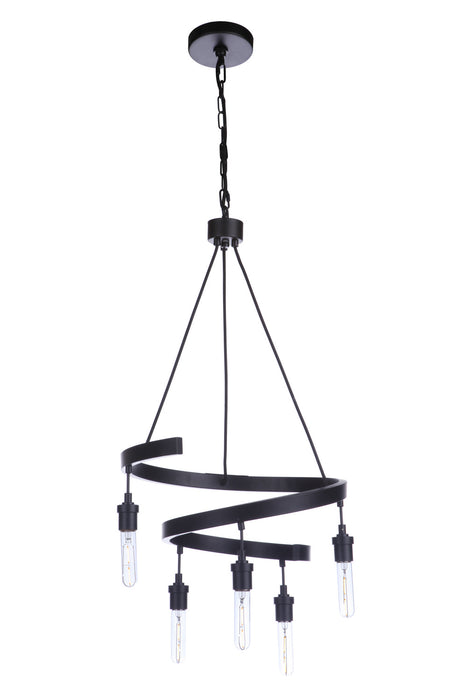 Craftmade 55425-FB Five Light Chandelier, Flat Black