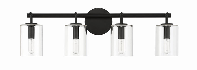 Craftmade 55604-FB Four Light Vanity, Flat Black