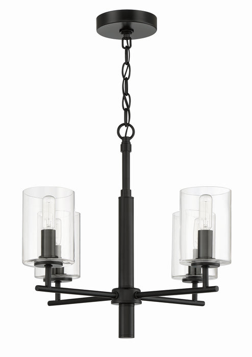 Craftmade 55624-FB Four Light Chandelier, Flat Black